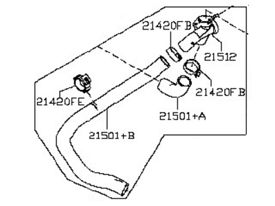 Nissan 21501-JP00A Hose-Radiator, Upper