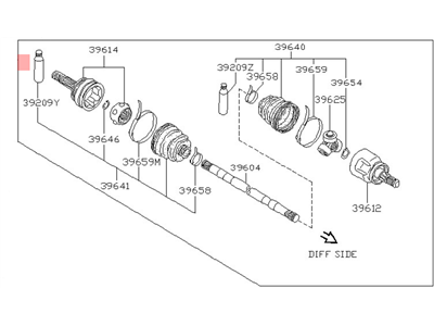 Nissan 39600-70A20 Shaft Assembly Rear Drive