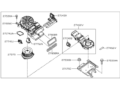 Nissan 27413-3KA0A Motor & Fan Assy-Blower