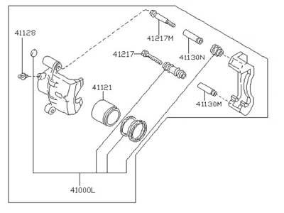 Nissan 41001-02Y00RE REMAN CALIPER Front Right