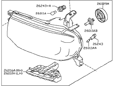 Nissan 26060-1FC0A Driver Side Headlight Assembly