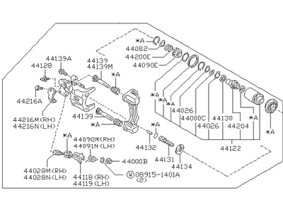 Nissan 44001-D3503RE REMAN CALIPER Rear Right