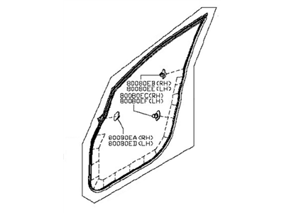 Nissan 80831-1JA0B WEATHERSTRIP Front Door LH