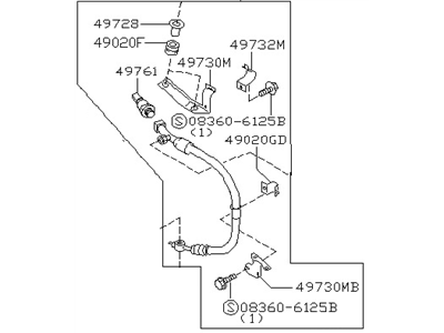 Nissan 49720-8B700 Hose Assy-Control Valve