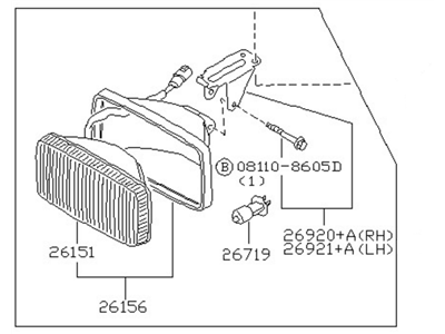 Nissan 26150-85E00 Lamp Assembly-Fog RH