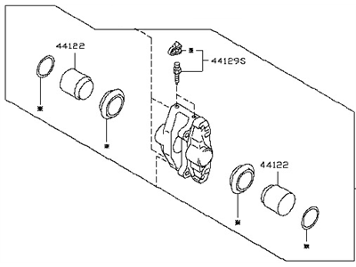 Nissan 44001-4CA0C CALIPER Assembly-Rear RH, W/O Pads Or SHIMS