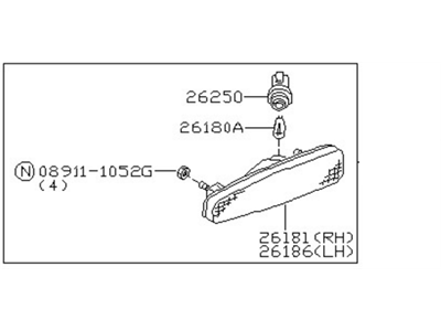 Nissan 26180-70F25 Lamp Assembly-Side Marker, RH