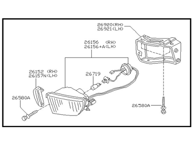 Nissan 26155-0L725 Lamp Assembly-Fog, LH