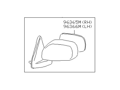 Nissan 96302-1E400 Mirror Assembly-Door, LH
