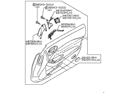 Nissan 80901-9HA1A FINISHER Assembly Front Door LH