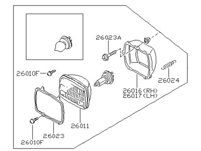 Nissan 26010-33M07 Passenger Side Headlight Assembly