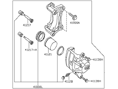 Nissan 41001-ET00A CALIPER Assembly-Front RH, W/O Pads Or SHIMS