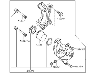 Nissan 41011-ET00A CALIPER Assembly-Front LH, W/O Pads Or SHIMS