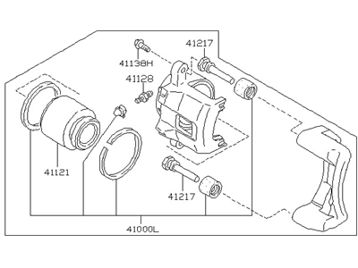 Nissan 41011-16E00 CALIPER Assembly-LH