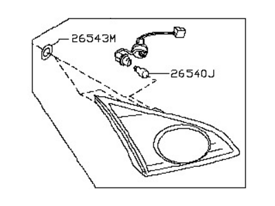 Nissan 26540-1AA1A Lamp Assembly-Back Up, RH