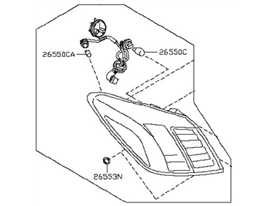 Nissan 26555-1AA0B Lamp Assembly-Rear Combination LH