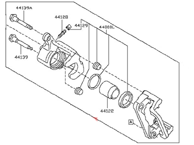 Nissan 44001-3NA0A CALIPER Assembly-Rear RH, W/O Pads Or SHIMS