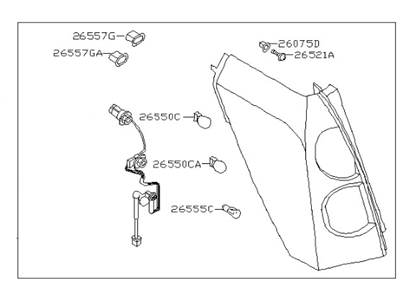 Nissan 26550-5Z025 Lamp Assembly-Rear Combination, RH