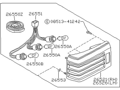 Nissan B6555-64A10 Lamp Re Combination LH