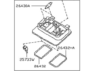 Nissan 26430-CA000 Lamp Assembly-Map