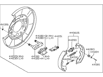 Nissan 44010-EA07B Brake Assy-Parking, Rear LH