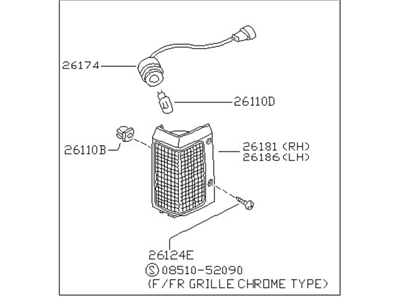 Nissan B6110-41G01 Lamp Assembly Side Combination RH