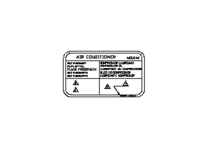 Nissan 27090-C954B Label-Caution, Air Conditioner