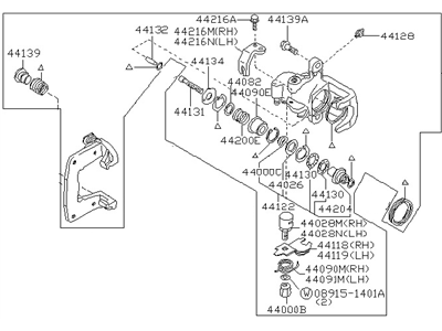 Nissan 44001-06P00RE REMAN CALIPER Rear Right