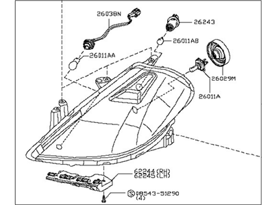 Nissan B6060-17C00 Driver Side Headlamp Assembly
