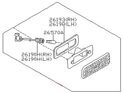 Nissan 26190-40F10 Lamp Assembly-Rear Side Marker, RH