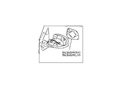 Nissan 96301-3AN0A Mirror Assembly-Door, RH