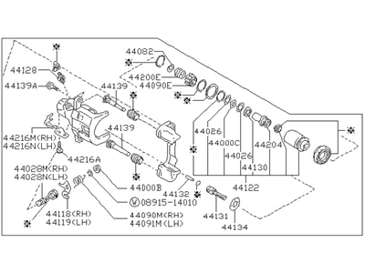 Nissan 44001-35F01RE REMAN CALIPER Rear Right