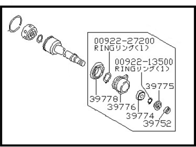 Nissan 39771-86E00 Joint Assy-Inner