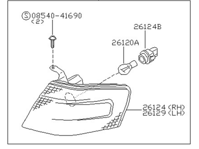 Nissan 26130-33A00 Lamp Front Combination RH