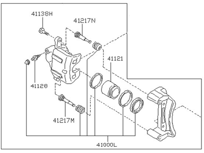 Nissan 41011-40F01RE REMAN CALIPER Front Left