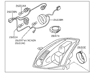 Nissan 26060-ZK30B Driver Side Headlight Assembly