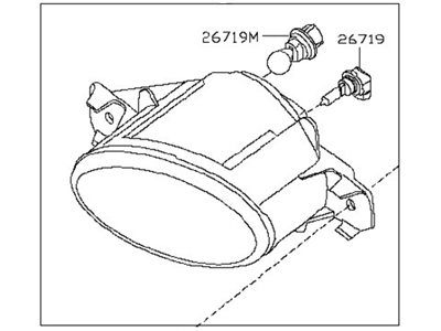Nissan 26150-1HA0A Lamp Assembly-Fog, RH