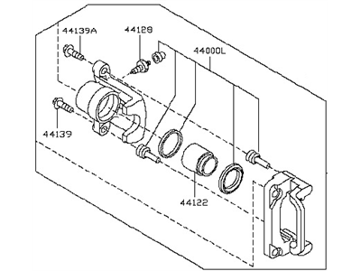 Nissan 44011-JG00A CALIPER Assembly-Rear LH, W/O Pads Or SHIMS