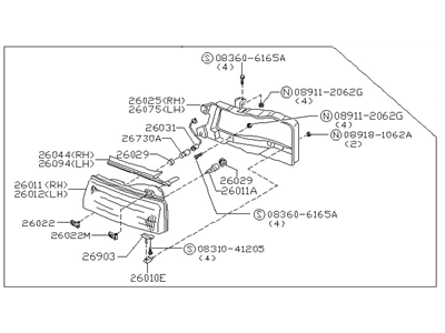 Nissan B6060-15E10 Driver Side Headlight Assembly