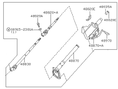 Nissan 48805-75P10 Column Assembly-Steering Impact Absorbing