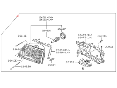 Nissan 26061-D1600 Headlamp Assembly-Driver Side