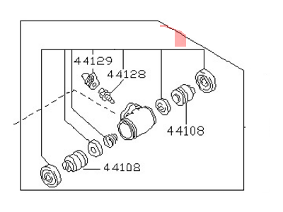Nissan D4100-4B025 Cup Kit-Brake Wheel Cylinder, Rear