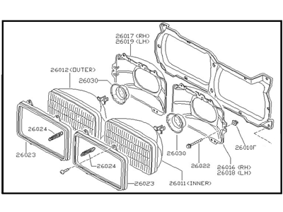 Nissan 26010-10W00 Headlamp Assembly-Passenger Side