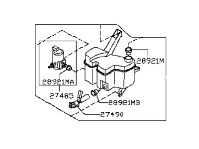 Nissan 28910-EM50A Tank Assy-Windshield Washer