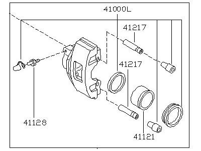 Nissan 41011-0B000 CALIPER Assembly-Front LH, W/O Pads Or SHIMS