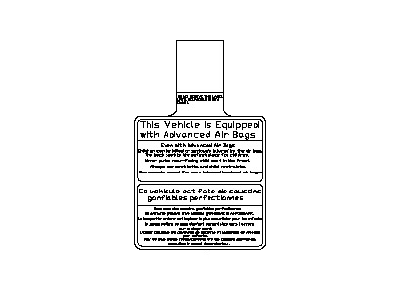Nissan 98590-79911 Label-Caution Air Bag, Instrument