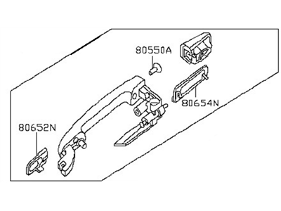 Nissan 80606-ET00A Front Door Outside Handle Assembly, Right