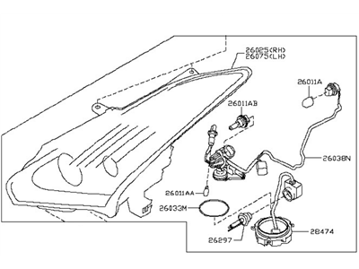 Nissan 26010-JF30D Passenger Side Headlight Assembly