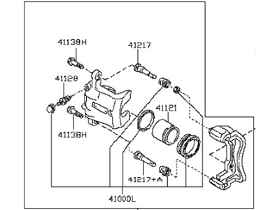 Nissan 41011-EM30A CALIPER Assembly-Front LH, W/O Pads Or SHIMS