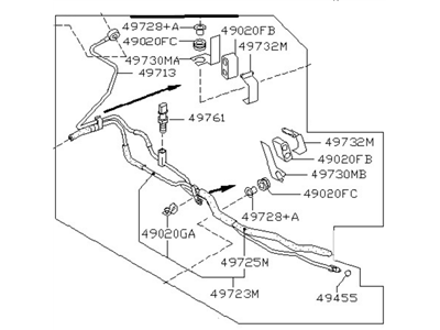 Nissan 49710-94Y00 Hose Tube Set Power Steering